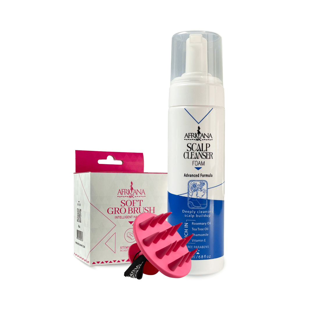 LOGO & PRODUCTS HHH AFRICANA SCALP CLEANSER FOAM & SOFT GRO BRUSH - Image 1
